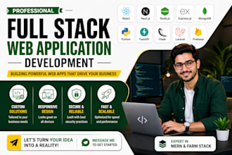 develop full stack web apk using reactjs, nextjs, django, supabase, mern and PHP
