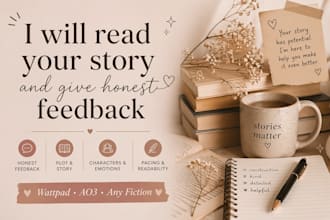 read and give honest feedback on your wattpad or ao3 story