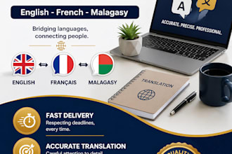 je vais traduire vos textes en anglais francais et malgache