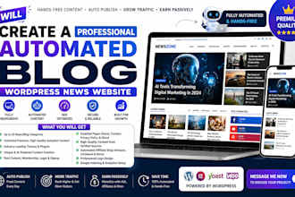 create a professional automated blog wordpress news website