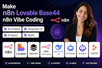 make n8n lovable base44 n8n vibe coding ai chatbot deepseek v3 ai agent replit
