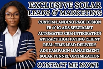 generate exclusive solar leads b2b solar lead solar facebook ads solar google ad