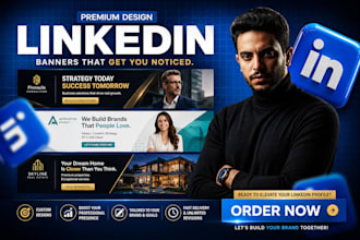 design premium and professional linkedin banner and profile