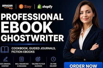 ghostwrite your self help workbook, guided journal, cookbook, nonfiction ebook