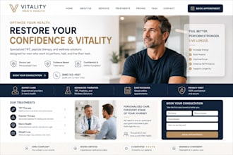 do trt clinic website design, peptide website, telehealth healthcare website