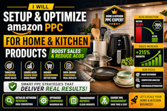 setup and optimize amazon PPC for home and kitchen products sales