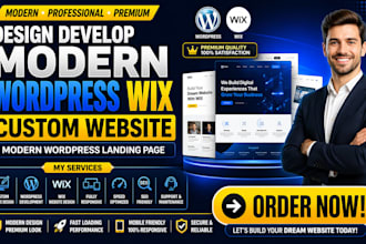 design develop modern wordpress wix custom website modern wordpres landing page