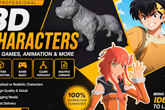 create stylized 3d characters for vtuber, games and animation
