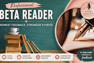 professionally beta read your novel and give detailed feedback
