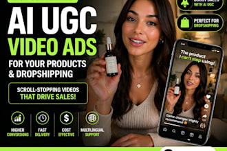 create high converting ai ugc video ads for your products and drop shipping