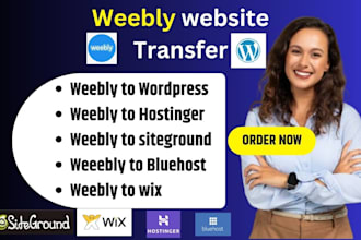 transfer weebly to wordpress hostinger siteground bluehost wix website migration