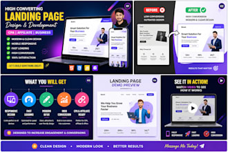 create modern landing page design for business growth