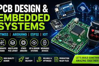 design schematic and multilayer pcb for iot wearable stm32 arduino systems