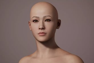 mold realistic metahuman face,3d humanoid model,avatar rigging c4d cc4,ue5 mocap