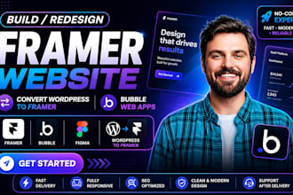 develop framer website, redesign framer, convert wordpress to framer and bubble