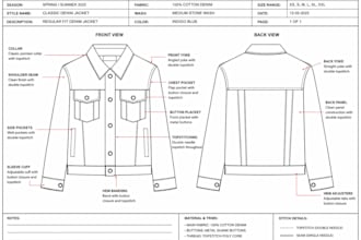 make detailed streetwear tech pack for hoodie tshirt joggers