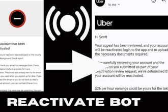 automate uber and zifty bot uber eat bot reactivate banned account fix error