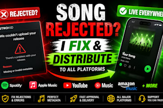 music manager, fix and distribute your music on distrokid, tunecore spotify fast
