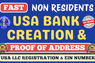 do USA bank account, proof of address, US llc for non residents US bank creation