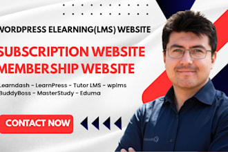develop wordpress website membership lms website online course elearning website