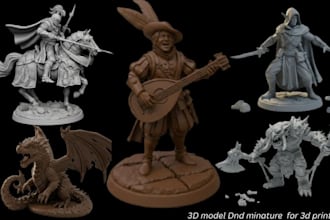 3d sculpt character model statue dnd miniature for 3d printing