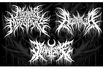 create death metal, deathcore, black metal logo