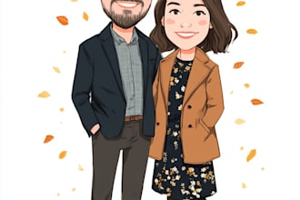 make family or couple caricature