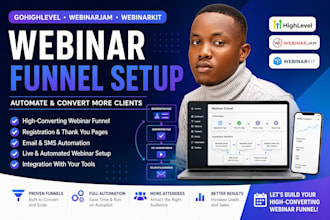build and automate your webinar funnel using webinarkit, webinarjam gohighlevel