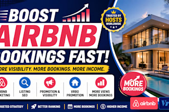 boost airbnb bookings with airbnb marketing, vrbo promotion and listing SEO