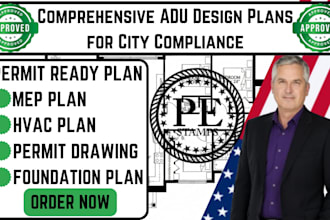 licensed engineer for USA city adu project,foundation plan,mep plan,hvac plan