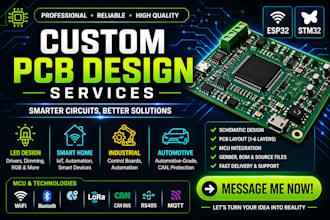 do custom led pcb design, smart home, industrial and automotive, esp32 stm32 iot