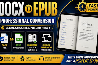 convert your docx to epub professionally for kindle and apple books pdf to epub