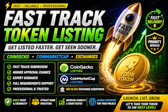 do complete token listing, coin launch and crypto exchange listing