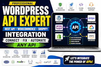 integrate wordpress rest API, woocommerce API and custom API development