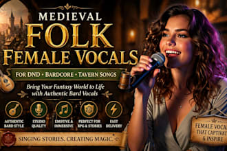 record medieval folk fantasy female vocals for dnd, bardcore and tavern songs