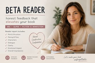 professional beta reader arc reader and alpha reader for fiction and nonfiction
