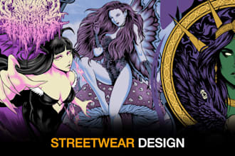 create amazing streetwear design illustration for tshirt