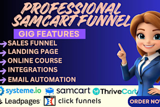 build samcart thrivecart sales funnel samcart landing page systeme sales funnel