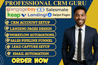 setup keap engagebay salesmate landingi swipe pages crm landing page automation