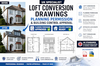 do UK planning permission drawings for loft conversion and building regulations