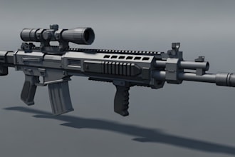 create a realistic 3d gun model, weapon design, ak47 gun model, and roblox gun