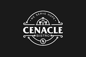 design cenacle bistro food serve logo