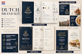 design dutch brand kit guideline social media templates food menu flyer in 24hrs