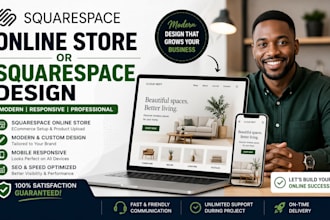 create squarespace online store or squarespace website design