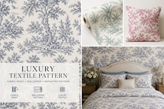 design fabric print, wallpaper pattern and luxury textile repeating patterns
