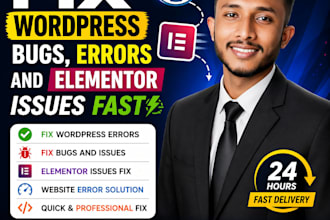 fix wordpress bugs, errors and elementor issues fast