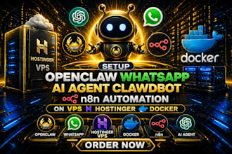 setup openclaw whatsapp ai agent clawdbot n8n automation on vps hostinger docker
