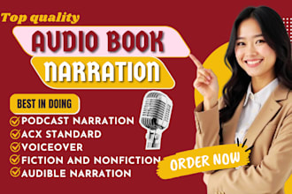 be your female audiobook narrator, fiction novel audiobook, female voice acting