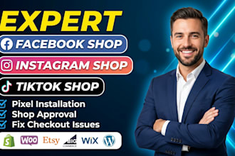 set up tiktok shop, facebook shop and fix meta pixel