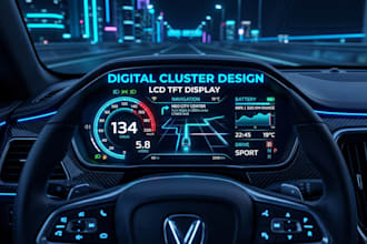 create automotive digital cluster with lcd tft display integration